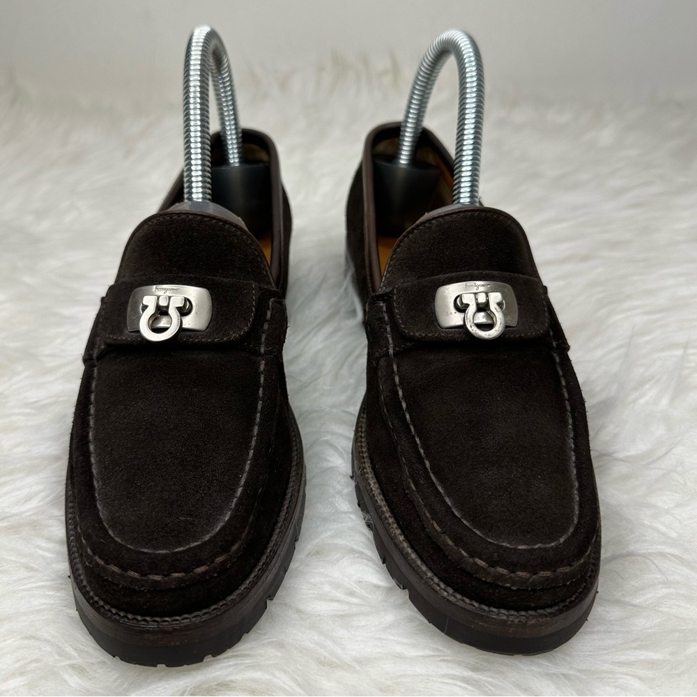 Salvatore Ferragamo Women’s Suede Loafers Size 5.5 - Picture 2 of 12